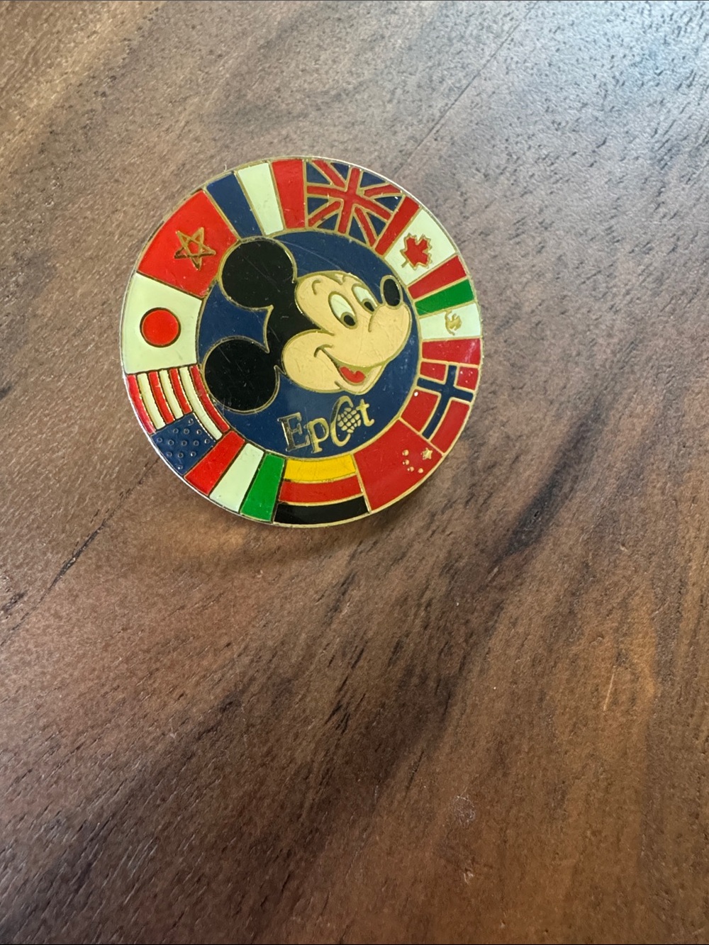 Epcot Disney Mickey World Flags Pin - Blue, Red, Gold, Black, White
No Backing